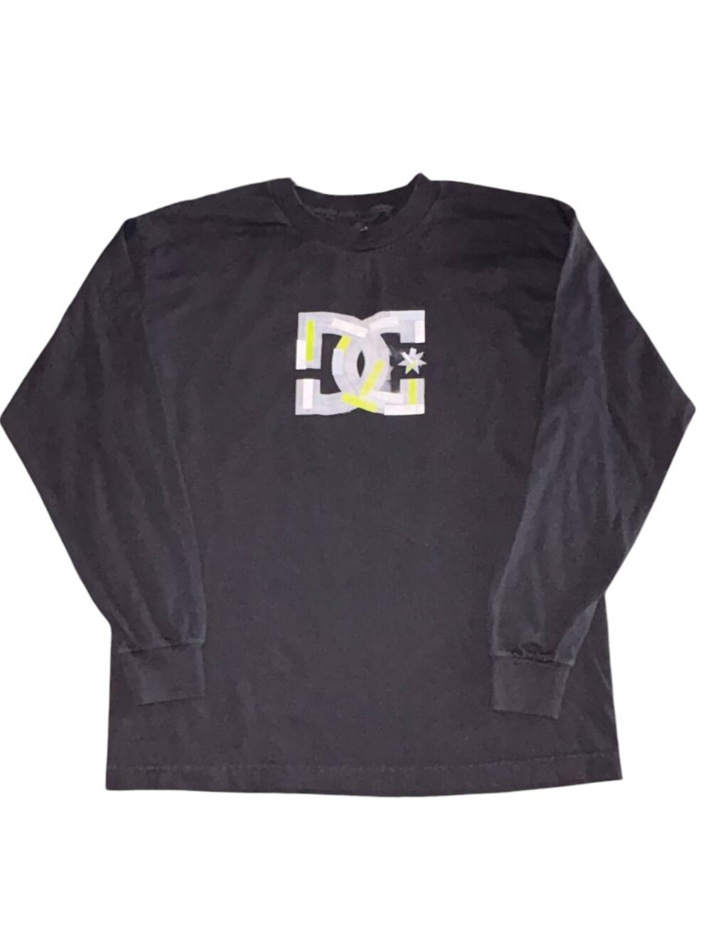 DC Shoes Black Graphic Logo Long Sleeve T-Shirt Y2K Skater Youth X-Large